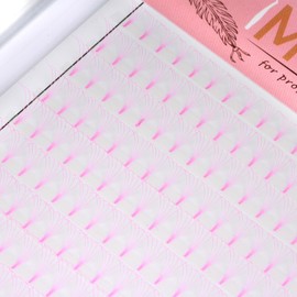 MuxAnzu Colored Premade Fans Eyelash Extension Short Stem Volume Lash Extensions 5D Pink Blue Purple Brown 352 Clusters (Pink, 5D 0.07 D 8-15mm MIXED)