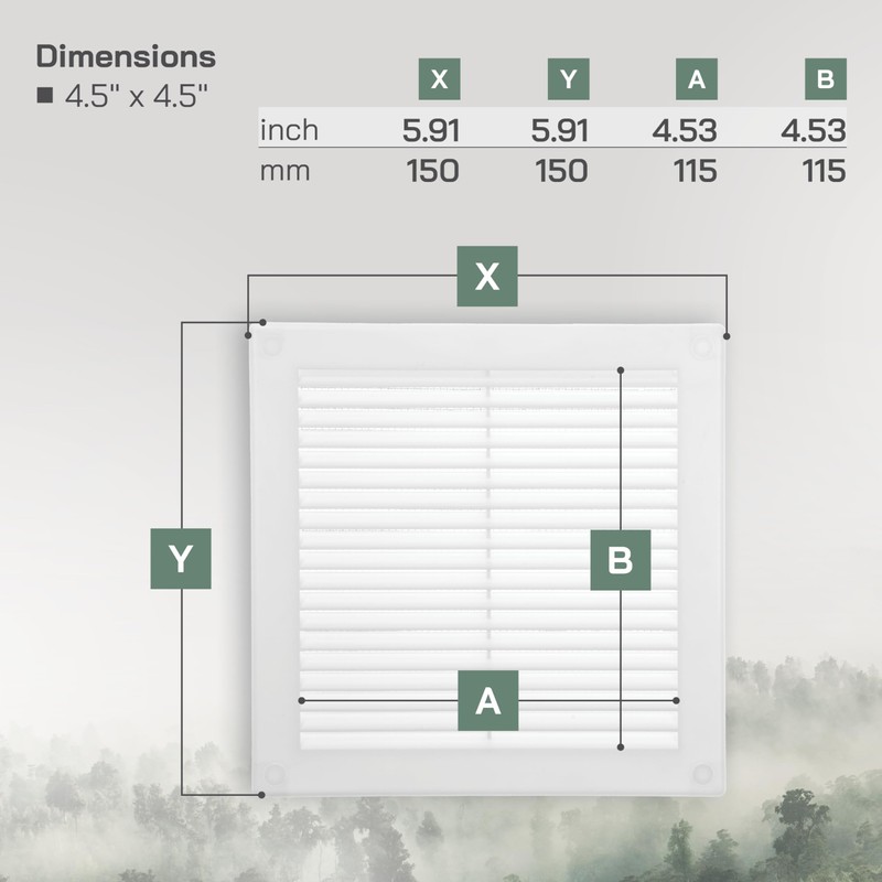 Vent Systems 4.5" x 4.5" Inch (Opening Dimensions) - Pack