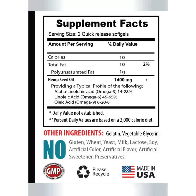 Private Label Nutrition Detoxifying oil - HEMP SEED OIL -