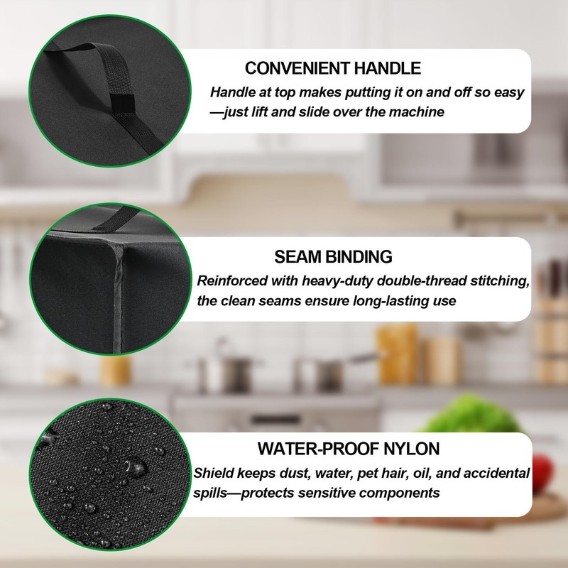 Dust Cover for Ninja Food Processor Plus 9-Cup, BN601 (Black)