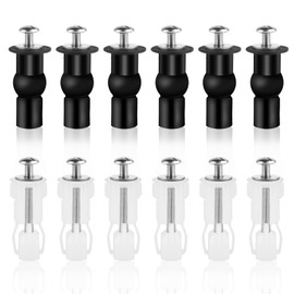 Toilet Seat Attachment from the Top, Universal Toilet Seat Replacement Parts, Toilet Seat Mounting Bolts, Pack of 12