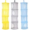 3 Pcs Hanging Mesh Space Foldable 3 Compartments Storage Basket