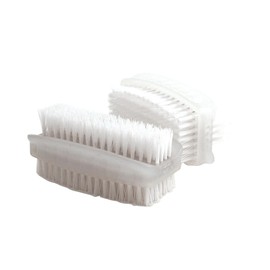 Plastic Nail Brush, White, Pack of 2