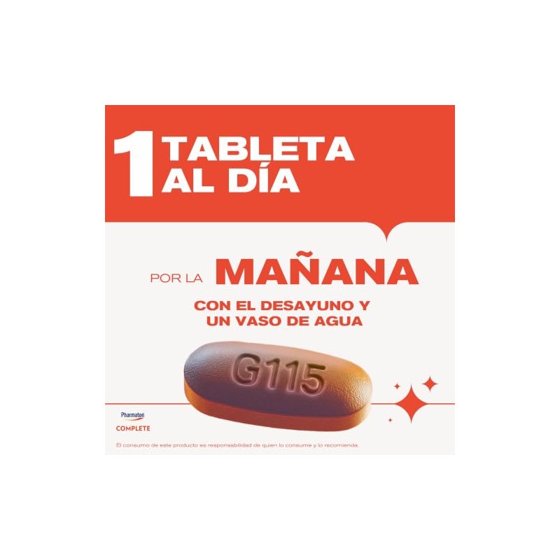 Pharmaton Complete suplemento alimenticio, Gingsen G115+ vitaminas, 60tabs