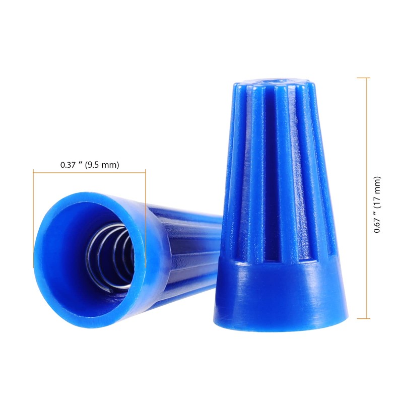 SEUNMUK 2000 Pcs Blue Wire Connector Nuts, Wire Cap Screw