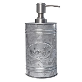 Autumn Alley Galvanized Farmhouse Soap Dispenser Kitchen - Rustic Soap Dispenser for Bathroom - Stainless Steel Pump for Hand Wash, Sanitizer, Lotion, Rustic Bathroom Accessories,17.5 oz, Grey