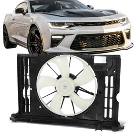 Factory OE Style Radiator Cooling Fan Assembly Compatible with 09-14 Pontiac Vibe Toyota Corolla, White, Black, Fits 1.8L Models Built in the US