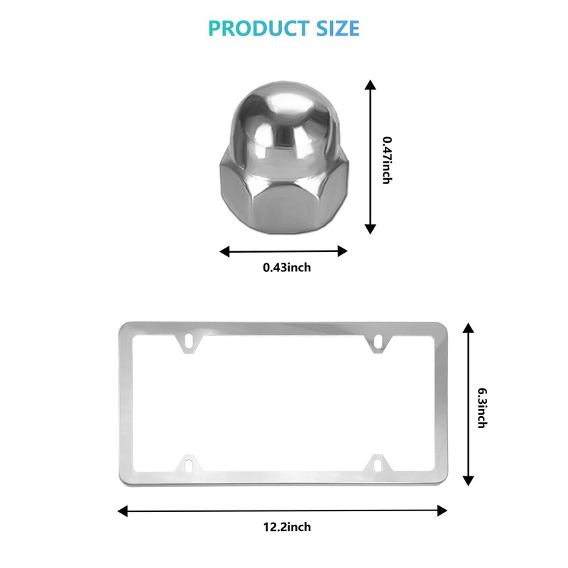 NJNYLLC Stainless Steel License Plate Frames for Volvo, 2 Pack