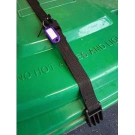 Oasis LocStrap x 2. Fully Lockable Strap for Wheelie bin lids. Enhanced Security to Keep Out Neighbours and Wildlife. for use in high Winds and Storms. No Drilling or Gluing.