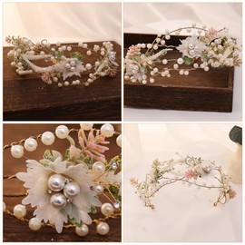 Diadema de Flores, Tocado de Flores, Tocado Floral para Novia, Tiara, Accesorios para El Cabello para Mujer, de Boda, Diadema, Accesorios para El Cabello de Boda