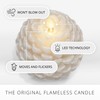 Luminara Pinecone Flameless Candle White Swan Glitter and Snow Finish