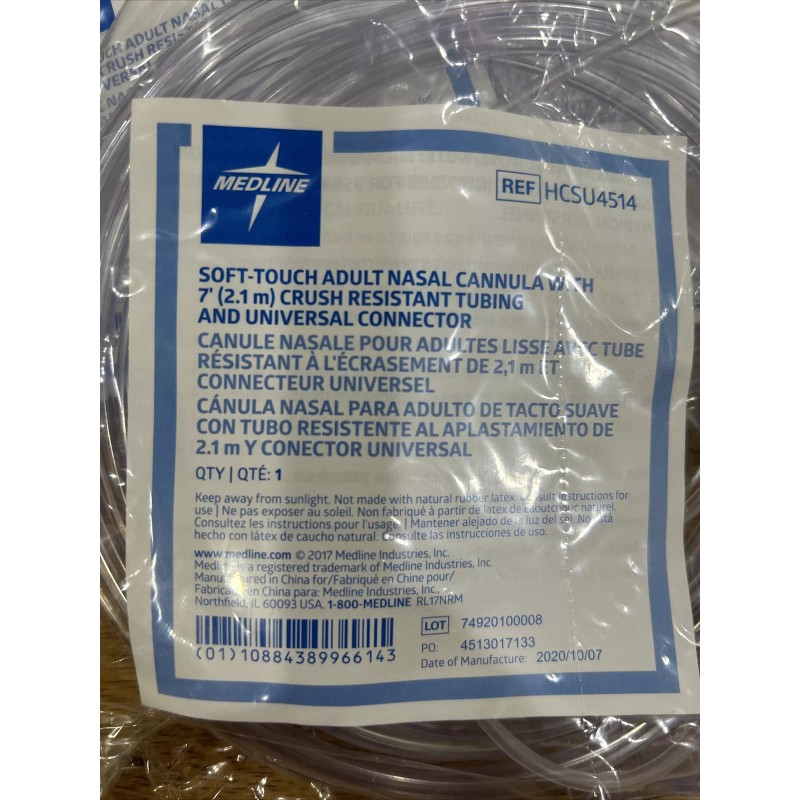 Medline 3 Medline Soft Touch Adult 7 ft Nasal Cannula