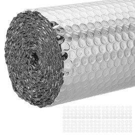 PATIKIL 59.1IN x 8FT Reflective Bubble Insulation Sheet Double Side Aluminum Foil Bubble Shield Thermal Radiant Barrier for Windows, RV, Roof, Garage Door