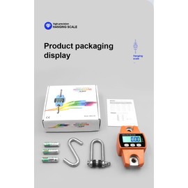 Digital Mini Crane Scale,660lb Capacity,Handheld with Hooks, Heavy Duty Hanging Scale,Backlit Large LCD Display,Large Fish Scale(Orange)