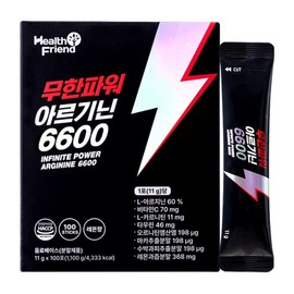 Health Friend Infinite Power Arginine 6600 100 sachets, 1 unit, 1.1 kg / 헬스프랜드 무한파워 아르기닌 6600 100포, 1개, 1.1kg