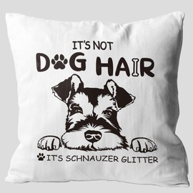 Grace Yonks It’s Not Dog Hair It’s Schnauzer Glitter Throw Pillow Covers, Painting Schnauzer Gifts for Dog Lover,18 x 18 Inch Decorative Flannel Pillow case for Sofa Couch Bed.(0051B)