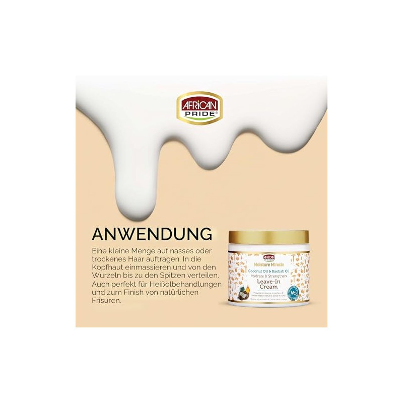 African Pride Moisture Miracle Coconut and Baobab Oil Leave-in Cream,