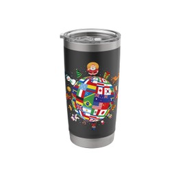 Flags Of The World Christmas Around The Globe Stainless Steel Insulated Tumbler