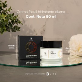 Crema Facial de Día Hidratante de 90 ml. Adicionada con Vitamina E, Ácido Hialurónico y Niacinamida, Skincare Facial Antiarrugas. Day Cream B Life.