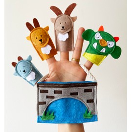 Children's Finger Puppets Set, Billy Goat Gruff Finger Puppets Set for Kids
