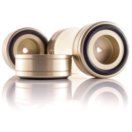 Hifi Lab 16 Aluminium Portable Audio Feet Absorber Stainless 4x Solid Aluminium Feet, Gold Champagne