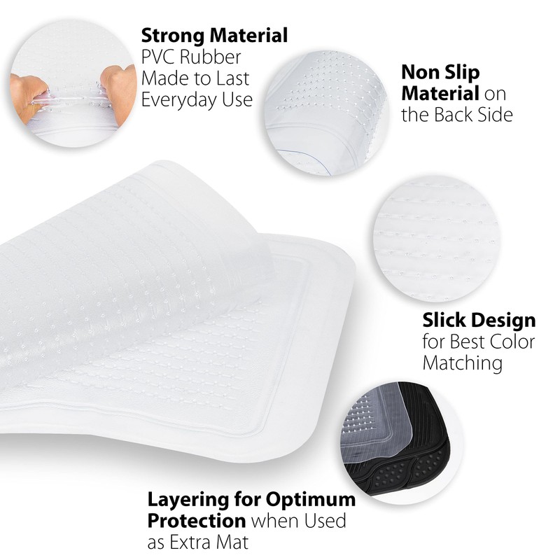 ZONETECH All Weather Full Rubber Clear Car Interior Floor Mats
