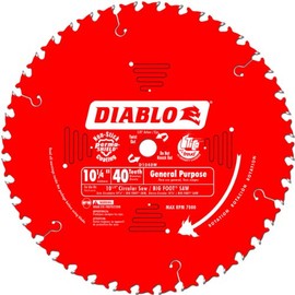 Diablo General Purpose Beam Saw Blade for Wood - 12" Diameter, 40 ATB Teeth, 5/8" Arbor, .087" Kerf, 18� Hook Angle, .063" Plate, 7000 Max RPM - D1040W