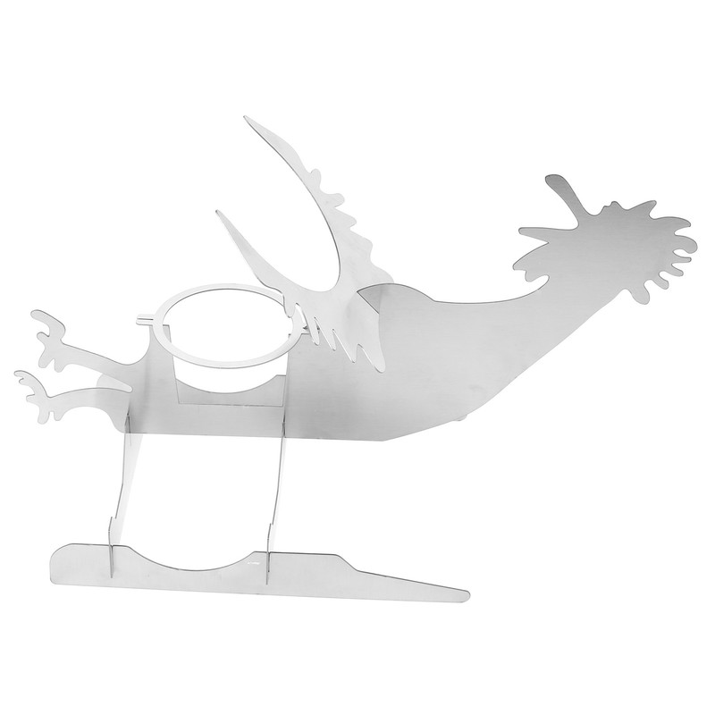 Stainless Steel Chicken Stand Removable Portable MotorcycleShape BBQ Roaster Stand