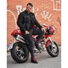 BORLENI Motorcycle Jacket Men's Motorcycle Denim Jacket with Protectors Breathable