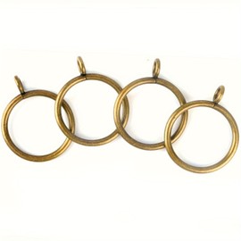 40 Pcs Curtain Rings Antique Brass 2 Inch Strong Metal Decorative Curtain Ring with Eyelets, Rustproof Drapery Curtain Rod Clips Hangers for Bathroom, Living and Guest Room (2inch)