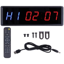 Gym Timer 15 Inch LED Digital Wall Clock Interval Timer Clock Volume Fitness Training Timer with Remote Control for Home Training