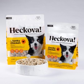 Heckova! Chonky Chicken - Freeze Dried Raw Dog Food, Complete Meal, Real Cuts of Chicken for Training, Meal Topper, High Protein, 21g Per Cup, Made in The USA, 20oz Bag
