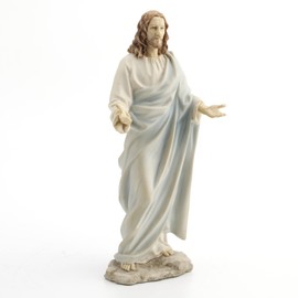 Unicorn Studio Jesus with Open Arms Decorative Statue Figurine, White 11.75 Inch