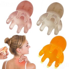 레진 문어 마사지 빗 두피 경락 브러시 침술 스파 괄사 피로 완화 [03 2 Pcs Gray] Resin Octopus Massage Comb Scalp Meridian Brush Acupuncture Spa Guasha Fatigue Relief [03 2 Pcs Gray]