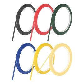 sourcing map 6 Rolls Whiteboard Tape Graphic Chart Tape 5mm 54.7 Yard Art Tape Thin Pinstripe Tape Masking Tape for Gift Wrapping Craft Supplies, Red, Green, Blue, Yellow, Black, Light Yellow