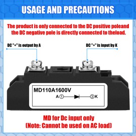 Yexiya 1 Pcs Md 110a (100a)-16 Solar Diode, Anti Reverse One Way Diode Use Voltage Range: Ac - 400vac; Dc 3-1000v; Applied in Photovoltaics, Solar Energy Panels 12v 24v 48v