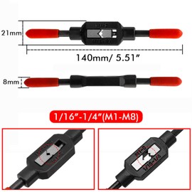 Bestgle Adjustable Tap Wrench Handle for 1/16"-1/4" / Metric M1-M8 Taps, Thread Tap Holder Reamer Wrench Tapping Hand Tool for Screw Tapping and Repair