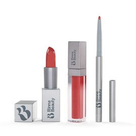 Rinna Beauty Icon Lip Kit - Kiki - All-in-One Lip Kit - Includes Lipstick, Lip Gloss, and Lip Liner - Classic Red - Vegan, Long-Lasting: Anti-aging, & Moisturizing, Cruelty-Free - 1 each