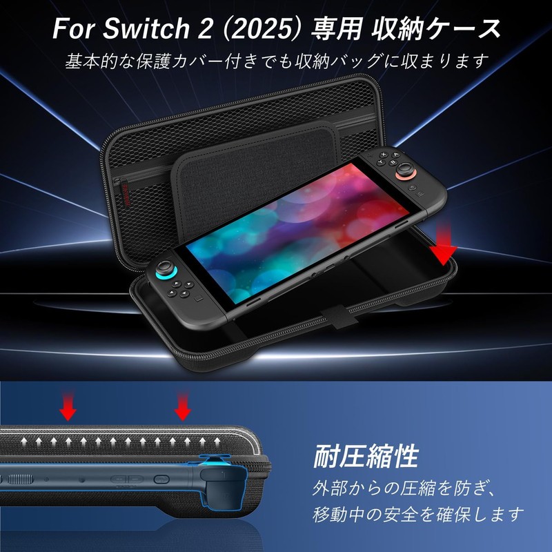 Sungale Case for Switch 2, Storage Case + Glass Protective