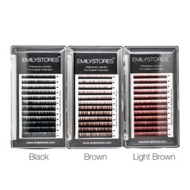 EMILYSTORES Lash Eyebrow Extensions Color Black Thickness 0.10 mm Length 5/6/7/8MM Mixed Sizes One Tray