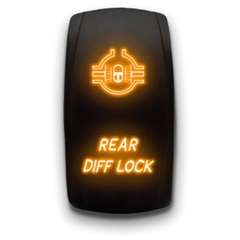 Rear DIFF Lock - Orange - Laser Etched 5-Pin Double Pole Single Throw Rear DIFF Lock Maintained ON-Off DPST Toggle Switch 20A 12V