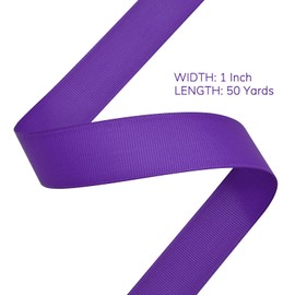 Ribreeze 1 inch Purple Grosgrain Ribbon 50 Yards for Gift Wrapping Weddings DIY Floral Decor Sewing & More