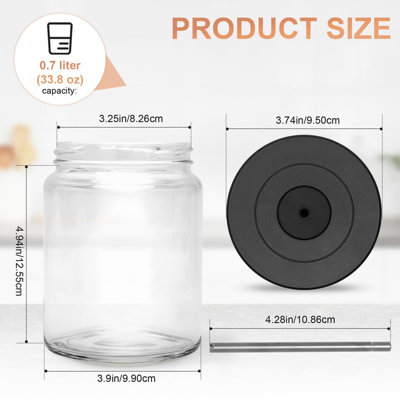 Glass Milk Container for Miele, Compatible with Coffee Machines for