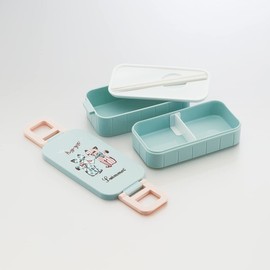 Skater YZW3AG-A Lunch Box, Swimmer Cat, 20.3 fl oz (600 ml), Antibacterial, 2-Tier, For Women, Made in Japan