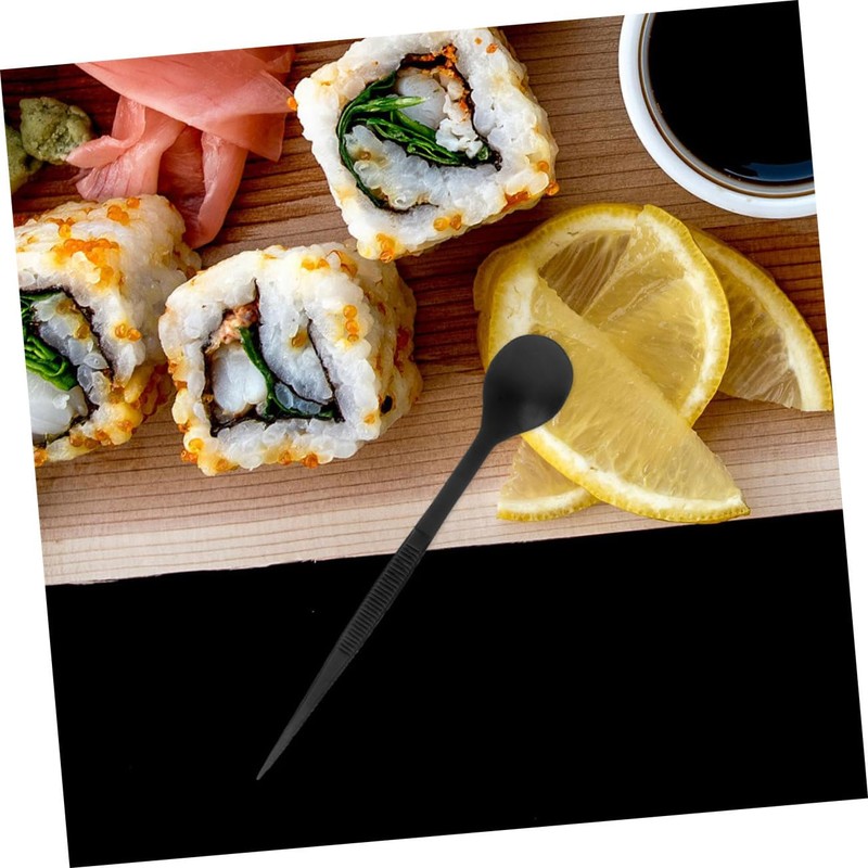 Mobestech 2Pcs Stainless Steel Tasting Spoon and Tweezers Cold Dish