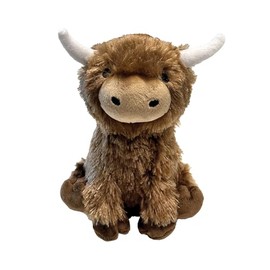 fouFIT Highland Cow Plushie Dog Toy, Brown, Large
