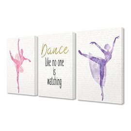 The Stupell Home Decor Collection Dance Like No One is Watching Ballerinas Stretched Canvas Wall Art, 16 x 20, Multicolor