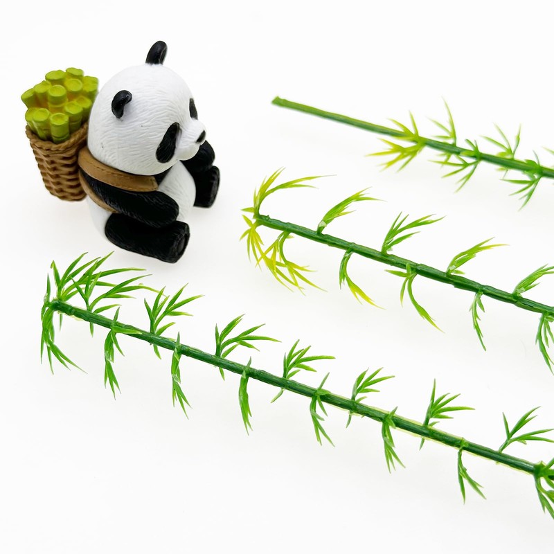 Attuslla Model Miniature Bamboo Trees, Green Plastic Bamboo Trees for