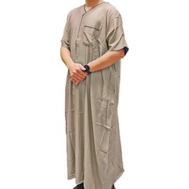 Desert Dress - Moroccan Thobe Arabic Men's DishDash Jubba Clothing Prayer, brown
