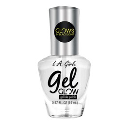 L.A.girl Gel Glow Nail Polish 0.47 oz- 8 Colors, No UV Light Needed, Gel like Finish Polish (C-through)
